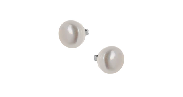 Women's Stud Earrings Silver 925 Genuine Freshwater Pearl 9W-SC005-1 Prince
