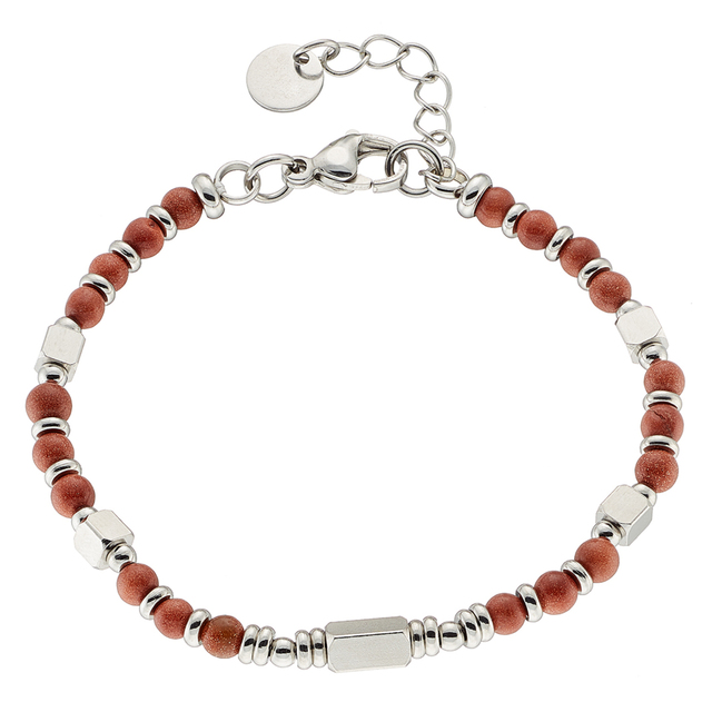 Men's Bracelet Steel 316L With Semi-Precious Stones N-00557 Artcollection