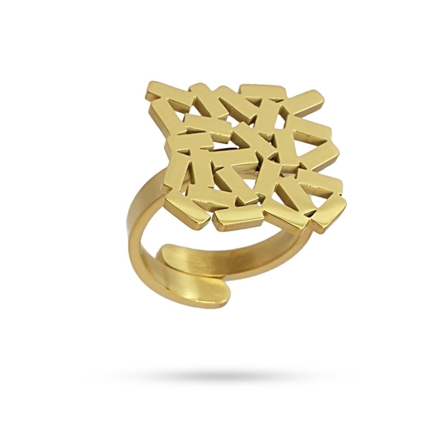 Women's Ring Zagreb AAN833D14 Anartxy Surgical Steel 316L-Gold Plated