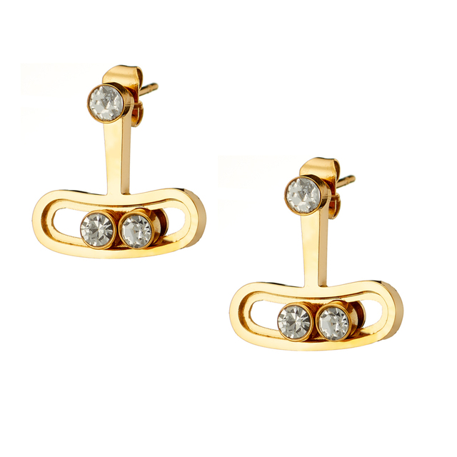 Γυναικεία  Ear Jacket Σκουλαρίκια- Κρύσταλλα Ατσάλι 316L N-02350 Artcollection