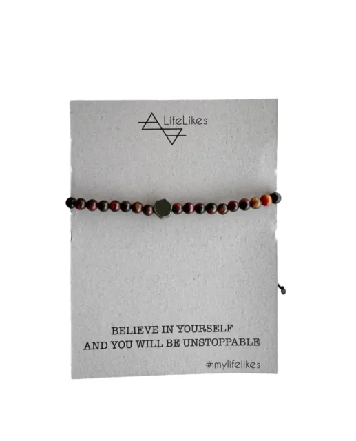 Men's Handmade Red Tiger Eye Bracelet 