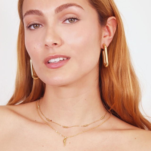 Women's Big Hoop Earrings Steel 316L-Gold Plating IP CPE901D Anartxy