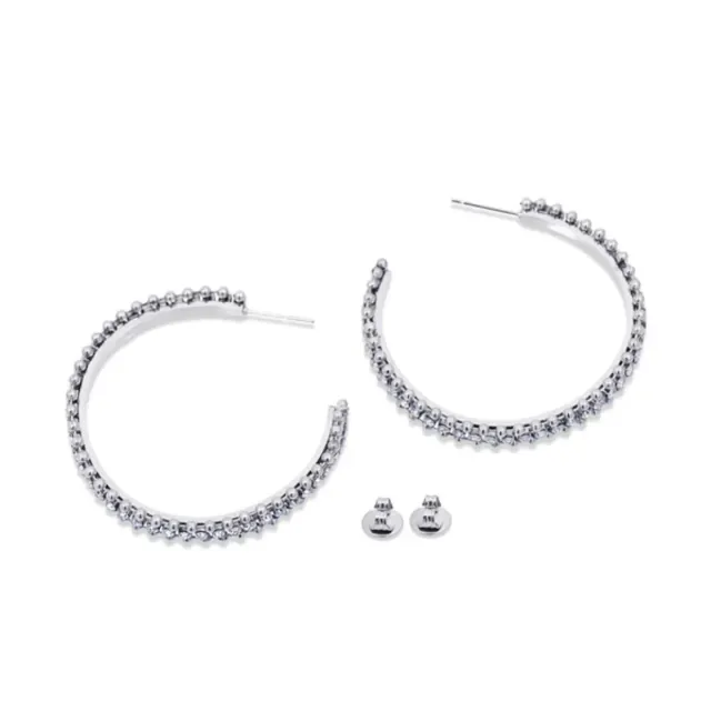 Γυναικεία Σκουλαρίκια Κρίκοι Summer Essentials Sparkling Hoops Με Ζιργκόν Ατσάλι 316L CPE991PL Anartxy