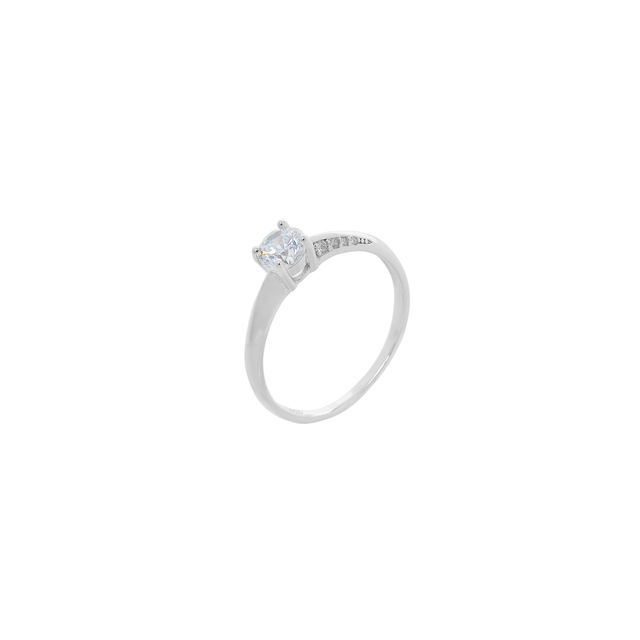 Ring Solitaire Silver 925  White Zircons CQ-RG084
