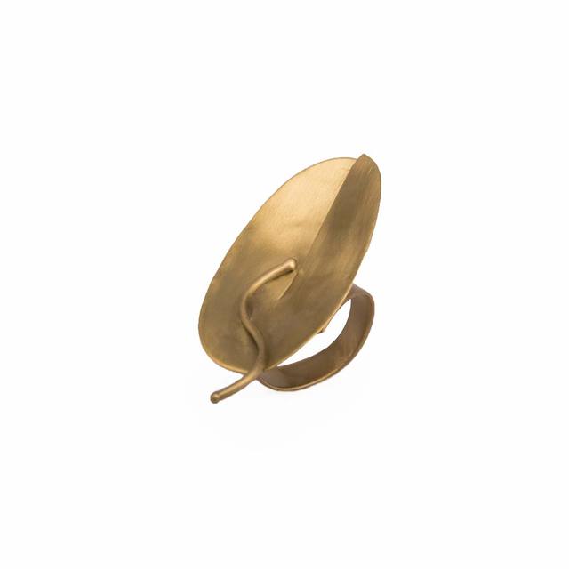 Handmade ring, made of bronze, small oval DA3233-G