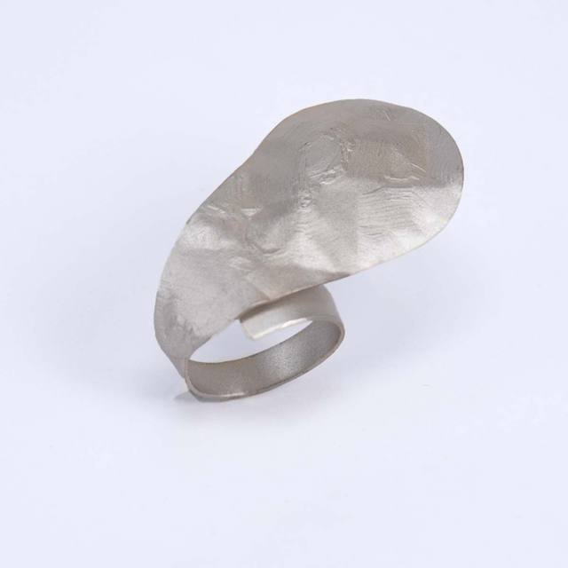 Handmade ring, made of bronze, crumpled DA3323-S