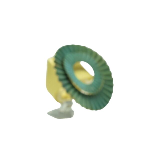 Women's Handmade Ring DA5096 EXNOVO Bronze Gold Plated With Green Oxidation
