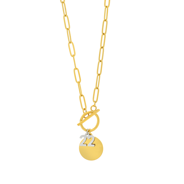 Women's Lucky Charm Necklace DI-WKD001G Visetti Steel 316L-Gold Plated