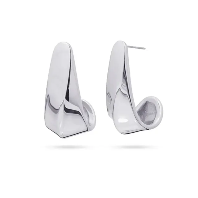 Women's Hoop EarringsWaves Long Crest  Steel 316L DPE578PL Anartxy