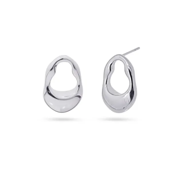 Women's Earrings Waves Halo Wave Steel DPE050PL Anartxy
