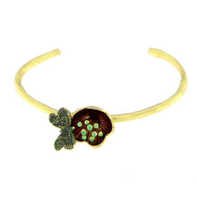 Women's Handmade Flower Bracelet GB1486 Kalliope Brass-Enamel