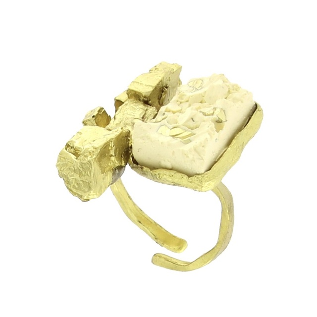 Women's Handmade Ring Pythia GD1594-101-202 Kalliope Brass-Resin