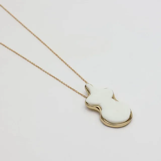 Women's Handmade Necklace Silhouette  | GK1840 Kalliope Brass-Ivory Resin