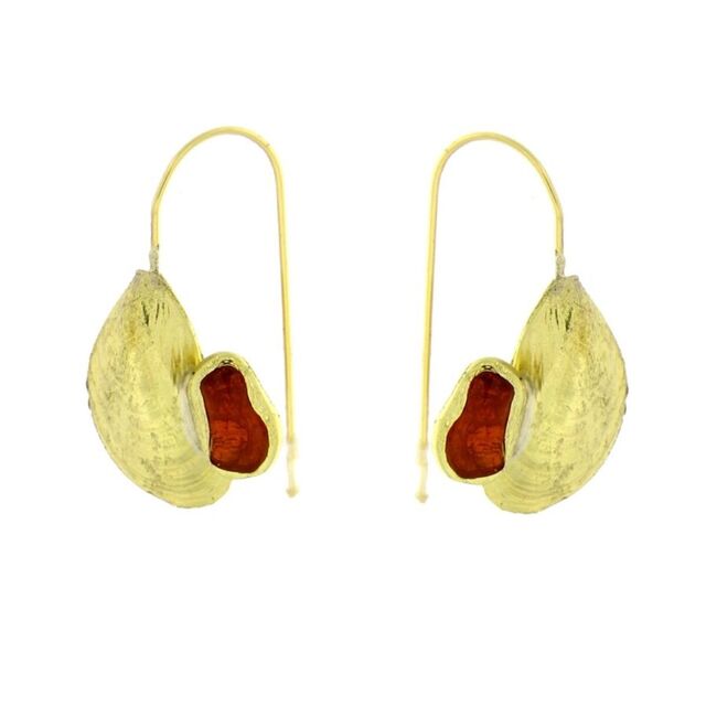 Women's Handmade Bonnet Earrings GS1436  Kalliope Brass-Resin