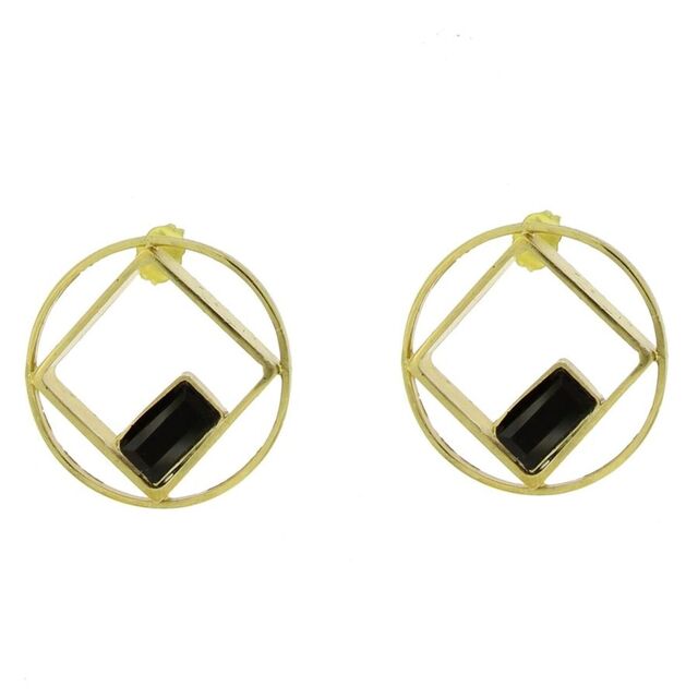 Women's Handmade Earrings Twirl | GS1548 Kalliope Brass-Crystals