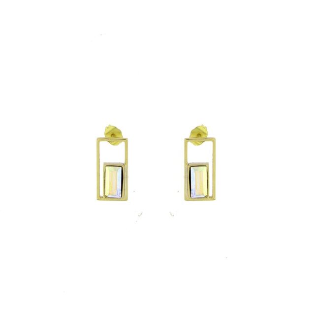Women's Handmade Single Thrill Earrings | GS1548 Kalliope Brass-Crystals