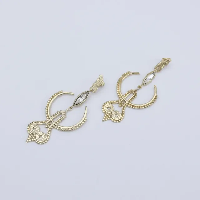 Women's Handmade Earrings Single Hera | GS1735 Kalliope Brass-Pearls And White Crystal
