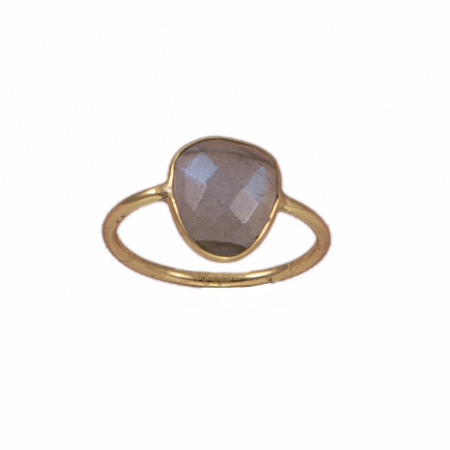 Women's Ring Labradorite Silver 925-Gold Plated KRAMA JEWELS KD0329