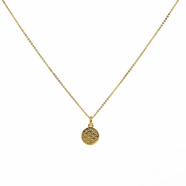 Women's Necklace Flower Of Life KRAMA JEWELS Silver 925 Gold Plated KK01038
