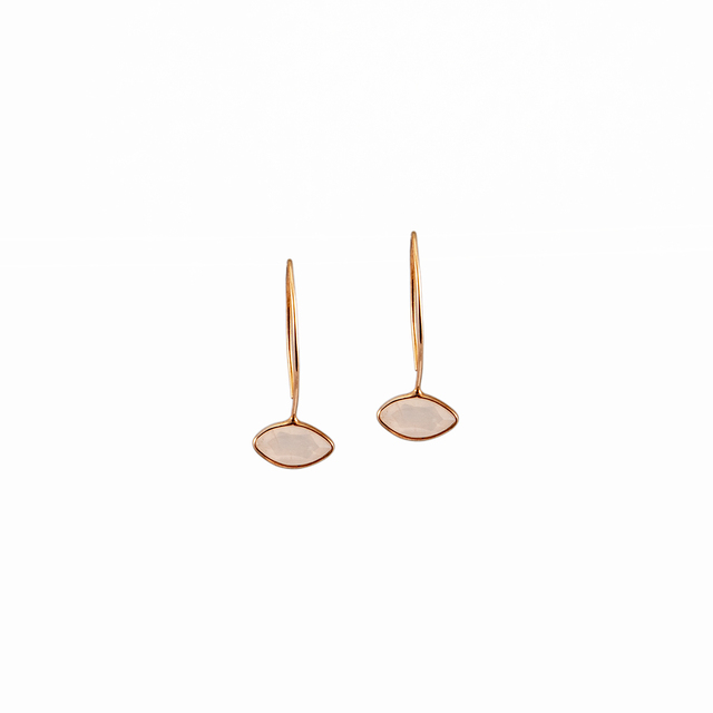 Women's Earrings KRAMA JEWELS Silver 925-Pink Gold Plated Pink Quartz KS0558