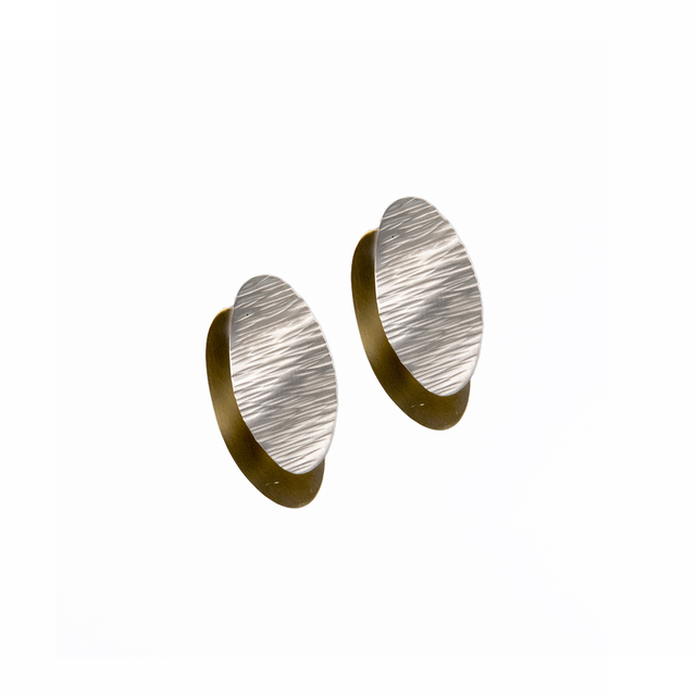 Women's Handmade Earrings Lila Mode KS0719 Brass Gold-Silver IP