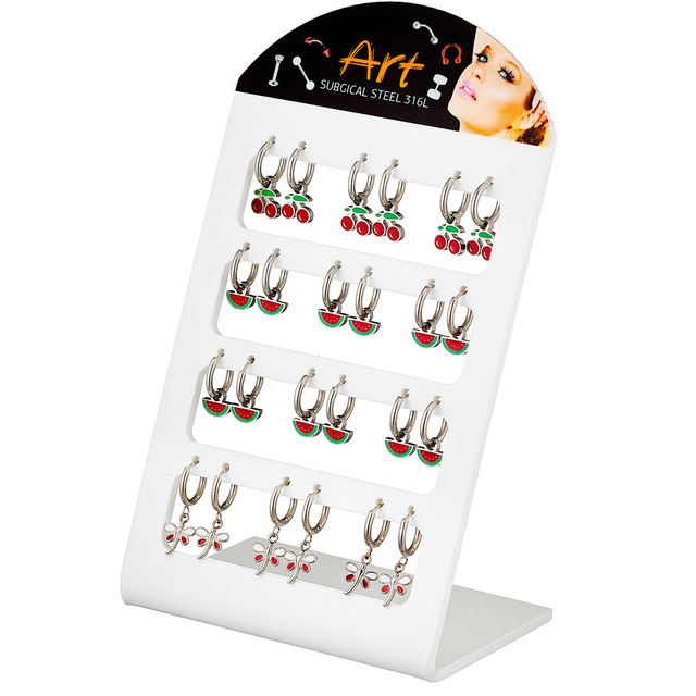 Children's Hoop Earrings With Charm Steel 316L- Enamel L-02142  Artcollection