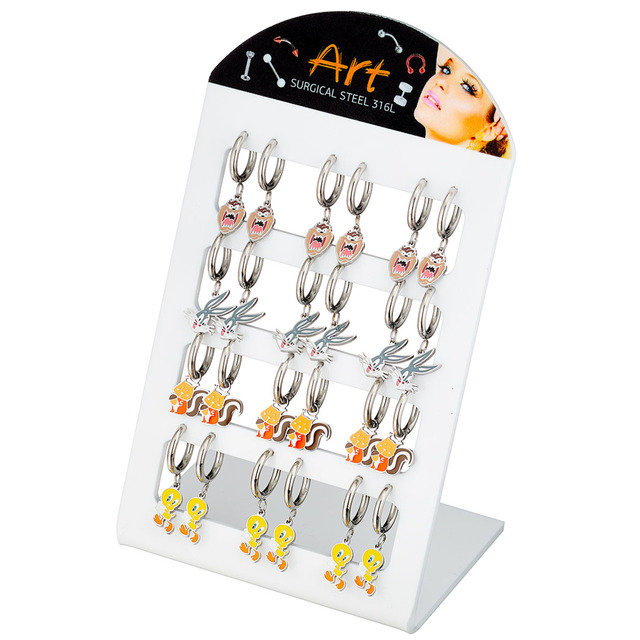 Children's Hoop Earrings With Charm Steel 316L- Enamel L02139  Artcollection