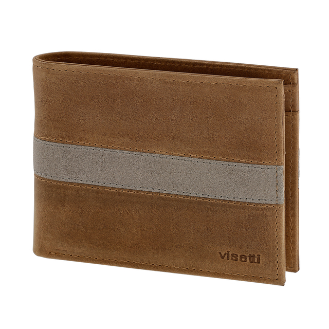 Men's leather Wallet Visetti Camel