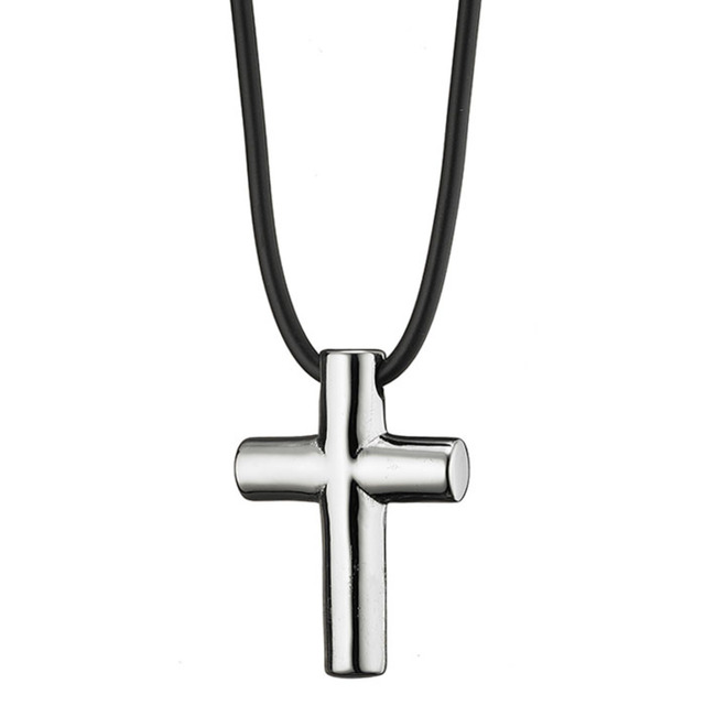 Men's Cross Steel-Black IP N-01279 Artcollection