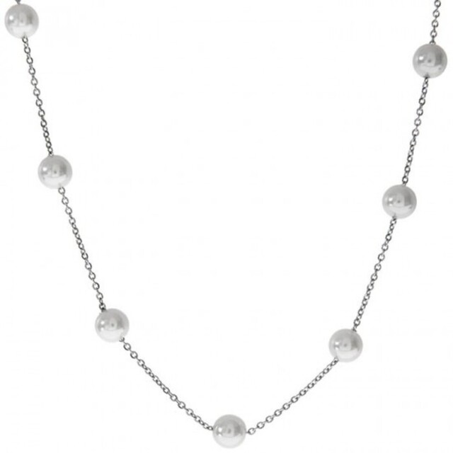 Women's Short Necklace S.Steel 316L And White Pearls  N-01548W Artcollection