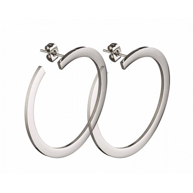 Women's Medium  Hoop Earrings Glossy Steel 316L N-01994 Artcollection