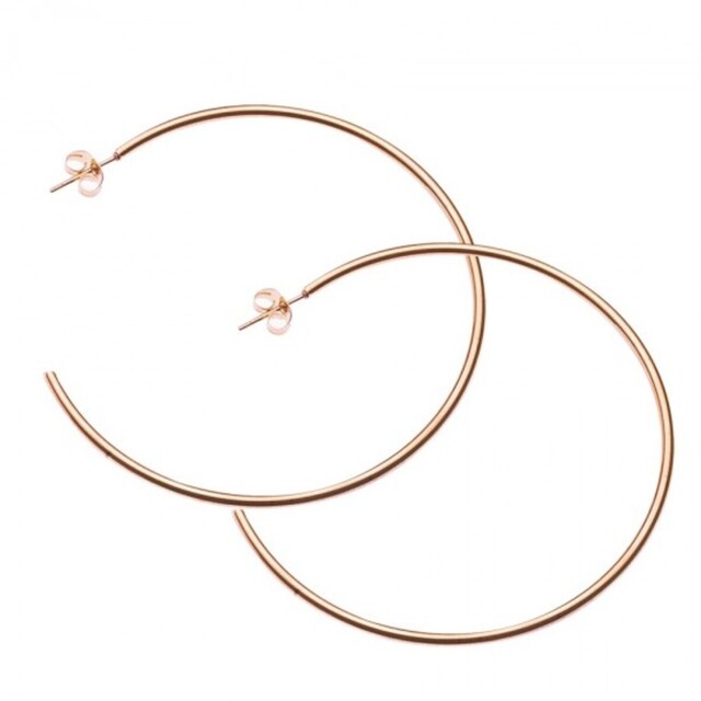 Women's Hoop Earrings Surgical Steel Pink Gold IP N-01941R Artcollection