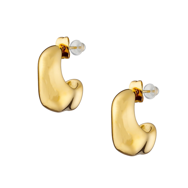 Women's Hoop Earrings  Surgical Steel-Gold IP N-02224G Artcollection