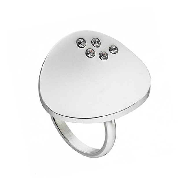 Women's Ring White Crystals Steel 316L  N-02382 Artcollection