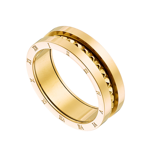 Women's Ring Steel 316L Gold IP N-02484G Artcollection