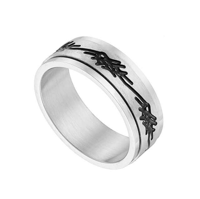 Men's Ring Steel Black IP N-06106 Artcollection