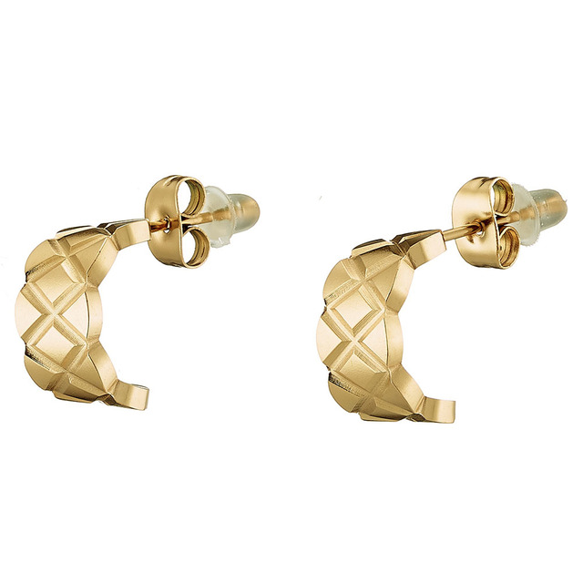Women's Earrings Steel Hoop 316L Gold IP N-02181G