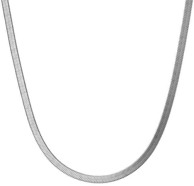 Γυναικείο Κολιέ-Αλυσίδα Πλακέ Ατσάλι  N-03567 4mm