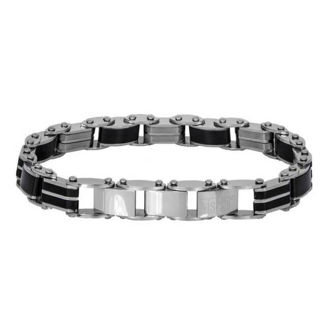 Men's Bracelet QD-BR298B Visetti Steel Black IP-Double Face