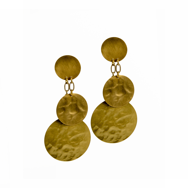 Women's Handmade Earrings SK3901-G EXNOVO Bronze