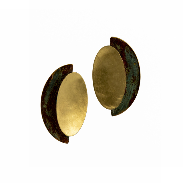Women's Handmade Earrings SK3952-G-O EXNOVO Bronze