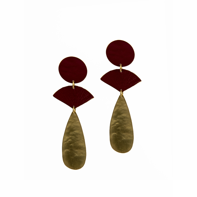 Women's Handmade Earrings SK4045-G-R  EXNOVO Bronze