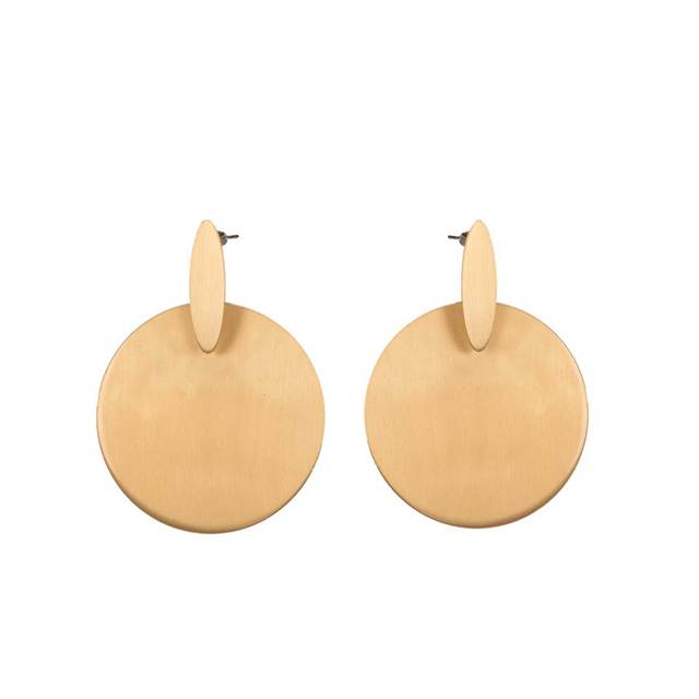 Women's Handmade Earrings Handmade Minimal Lila SK854-G Brass Gold IP