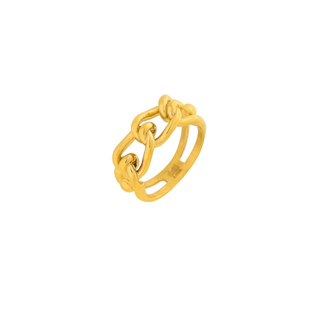 Γυναικείο Δαχτυλίδι Ατσάλι 316L-Χρυσό IP SU-WRG001G  Visetti