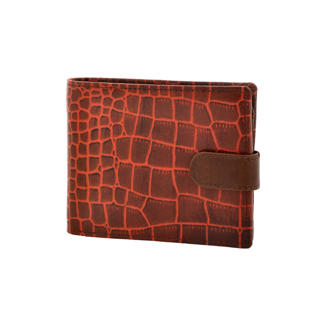Men's Wallet Croco Brown Leather Visetti XL-WA029C