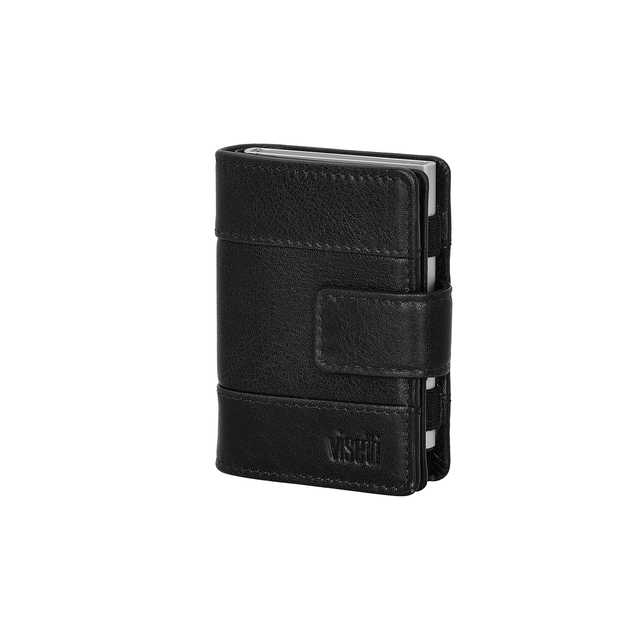 Men's Credit Card-Wallet Visetti XL-WA034B Genuine Leather Black