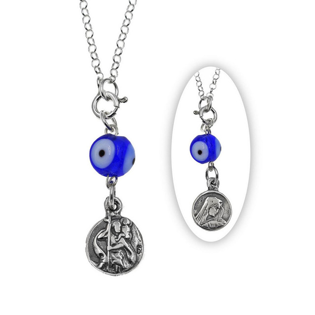 2 Sided Car Amulet Silver with 10mm Eye 109400803