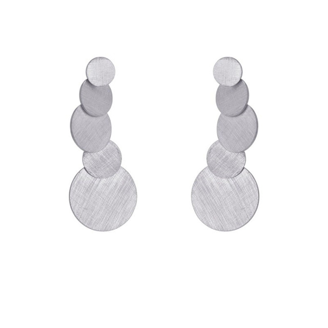 Women's Earrings Circles Matt Steel 316L CPE436PL Anartxy