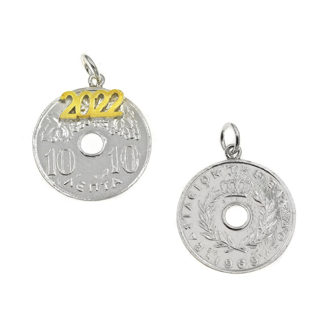 Lucky Charm 2022 Pendant Dekara Coin Silver 925-Gold Plated 105104157