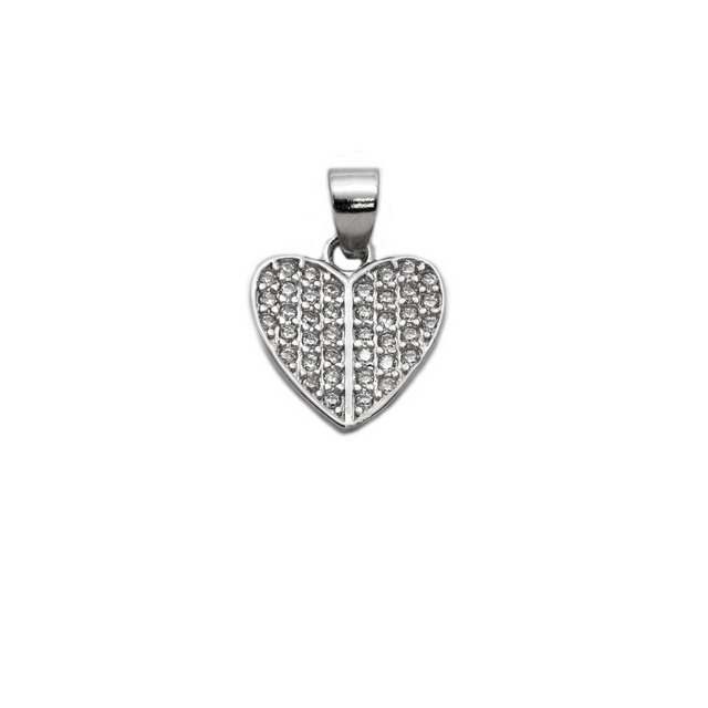 Women's Heart Pendant Silver 925-Platinum Plating With White Zircons 105100431